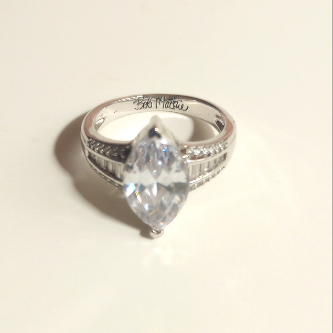 Bob Mackie .925 Silver Art Deco Diamonesk Ring